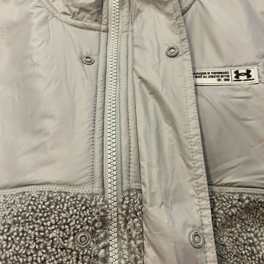 Under armour women’s boucle gray jacket coat medium M NWT